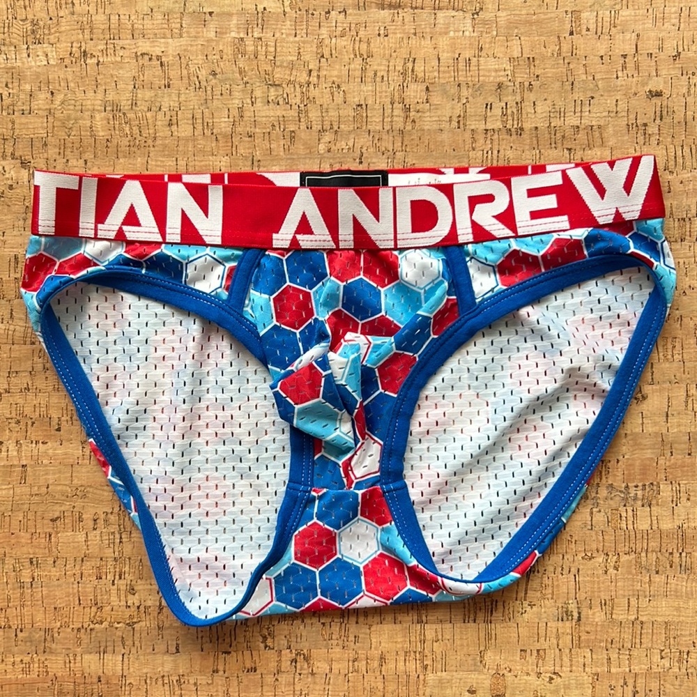 Andrew Christian Red White and Blue Mesh Briefs